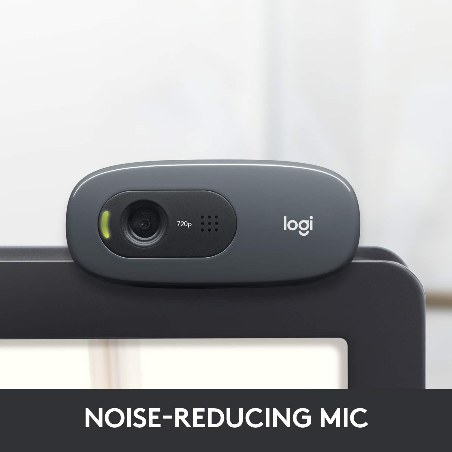 Logitech C270 HD Webcam, HD 720p/30fps, Widescreen HD Video Calling, HD Light Correction, Noise-Reducing Mic, Streaming, For Skype, FaceTime, Hangouts, WebEx, PC/Mac/Laptop/Macbook/Tablet