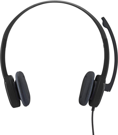 Logitech H151 Wired Headset, Stereo Headphones with Rotating Noise-Cancelling Microphone, 3.5 mm Audio Jack, In-Line Controls, PC/Mac/Laptop/Tablet/Smartphone