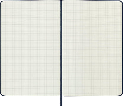 Moleskine Classic Squared Paper Notebook, Hard Cover and Elastic Closure Journal, Color Sapphire Blue, Size Large 13 x 21 cm, 240 Pages