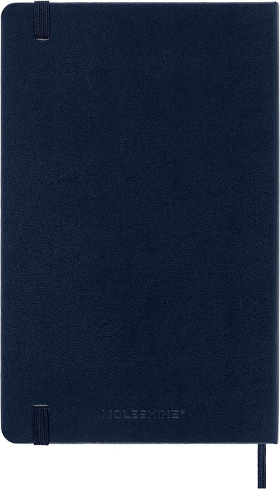 Moleskine Classic Squared Paper Notebook, Hard Cover and Elastic Closure Journal, Color Sapphire Blue, Size Large 13 x 21 cm, 240 Pages