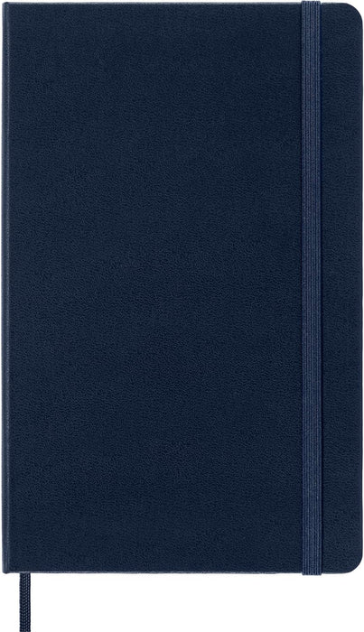 Moleskine Classic Squared Paper Notebook, Hard Cover and Elastic Closure Journal, Color Sapphire Blue, Size Large 13 x 21 cm, 240 Pages