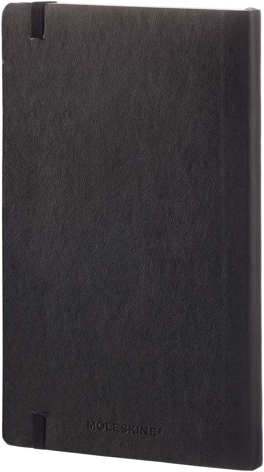 Moleskine Classic Dotted Paper Notebook, Soft Cover and Elastic Closure Journal, Color Black, Size Large 13 x 21 A5- 192 Pages Black Large Dotted