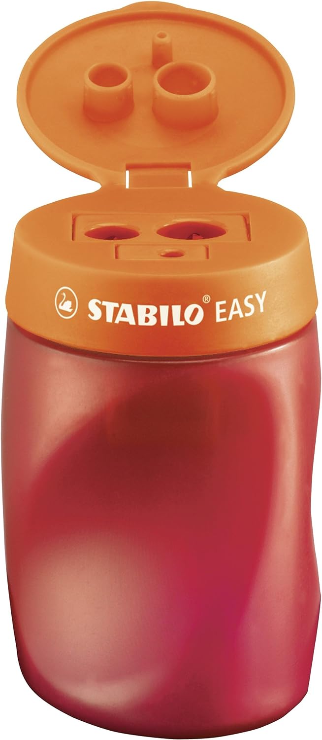 Ergonomic Container Sharpener - STABILO EASYsharpener - 3 in 1 - Right-Handed - Orange