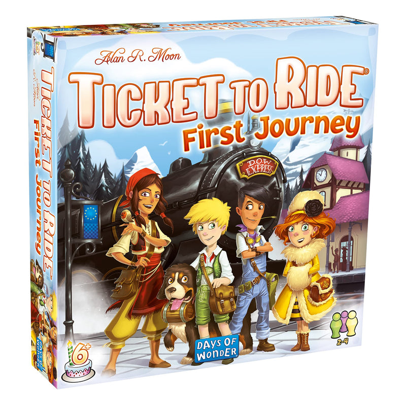 Days of Wonder | Ticket to Ride First Journey Europe | Board Game | Ages 6+ | For 2 to 4 players | 10-15 Minutes Minutes Playing Time