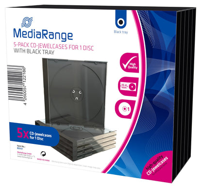 MEDIARANGE Pack De 5 Étuis Pour Cd Jewelcase