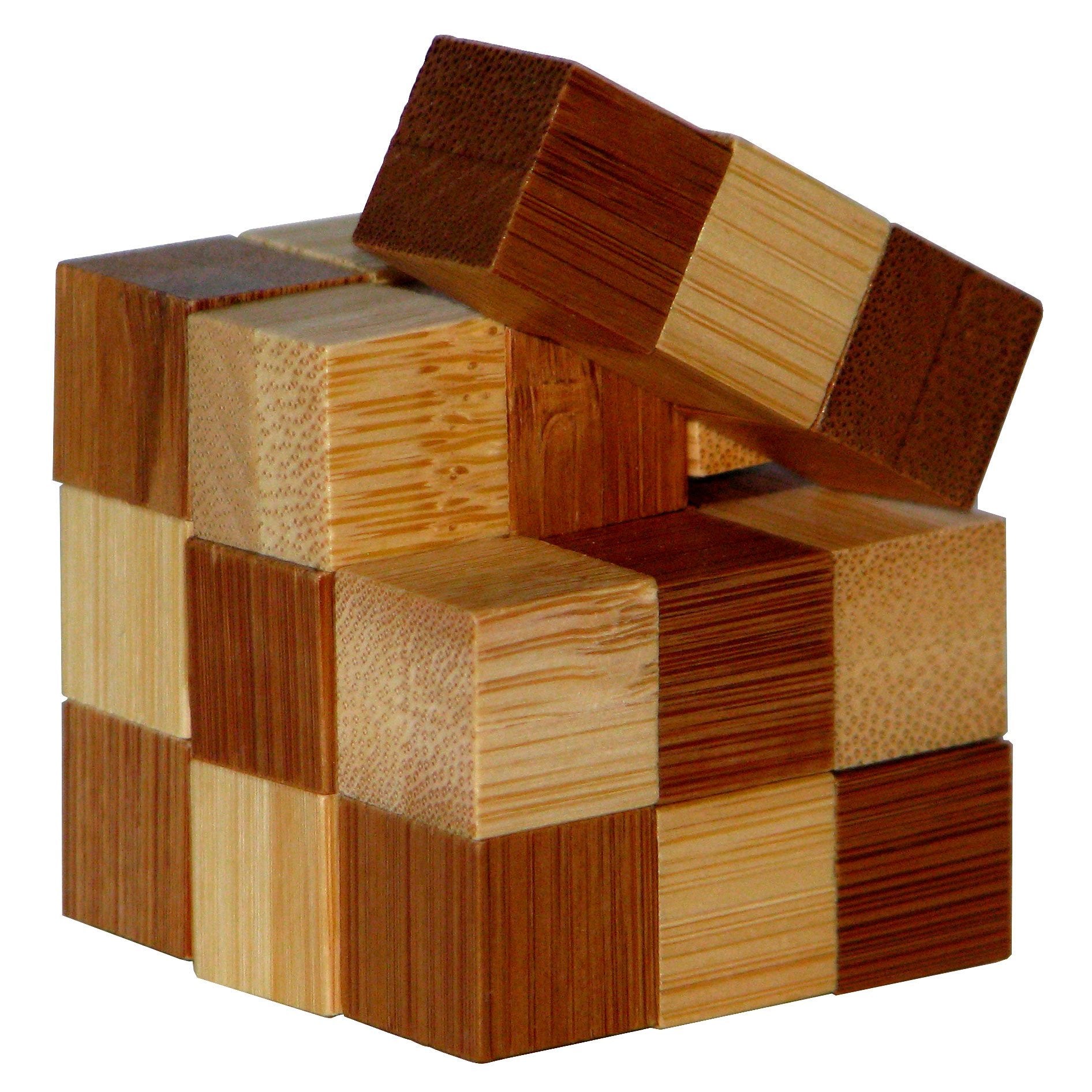 brein--en-mozaiek-puzzels - 3D Bamboo Breinpuzzel Snake Cubes ** (1 TOYS