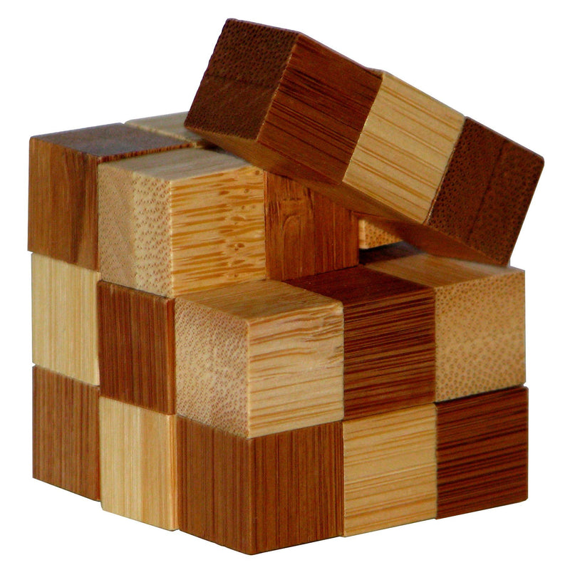 brein--en-mozaiek-puzzels - 3D Bamboo Breinpuzzel Snake Cubes ** (1 TOYS