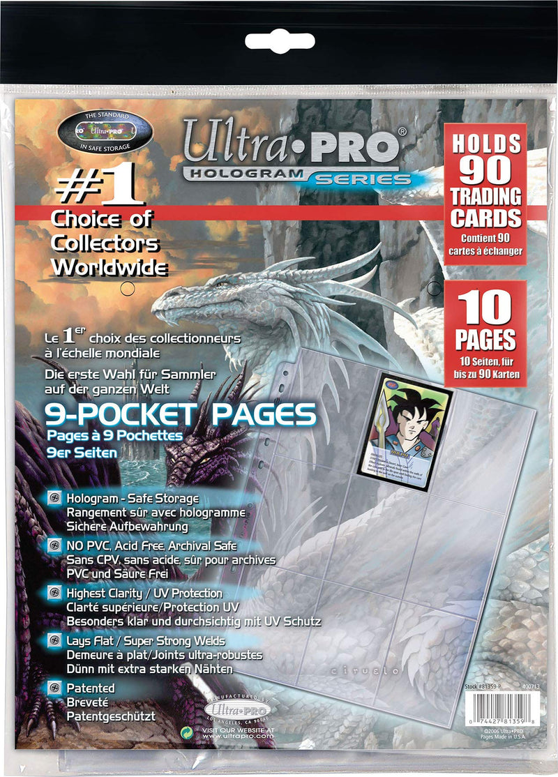 Ultra Pro 9-Pocket 11-Hole Platinum Page (10 pages pack