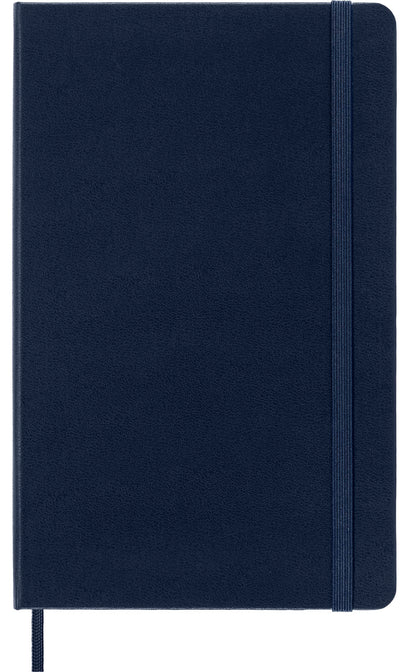 Moleskine Classic Ruled Paper Notebook, Hard Cover and Elastic Closure Journal, Color Sapphire Blue, Size Large 13 x 21 cm, 240 Pages