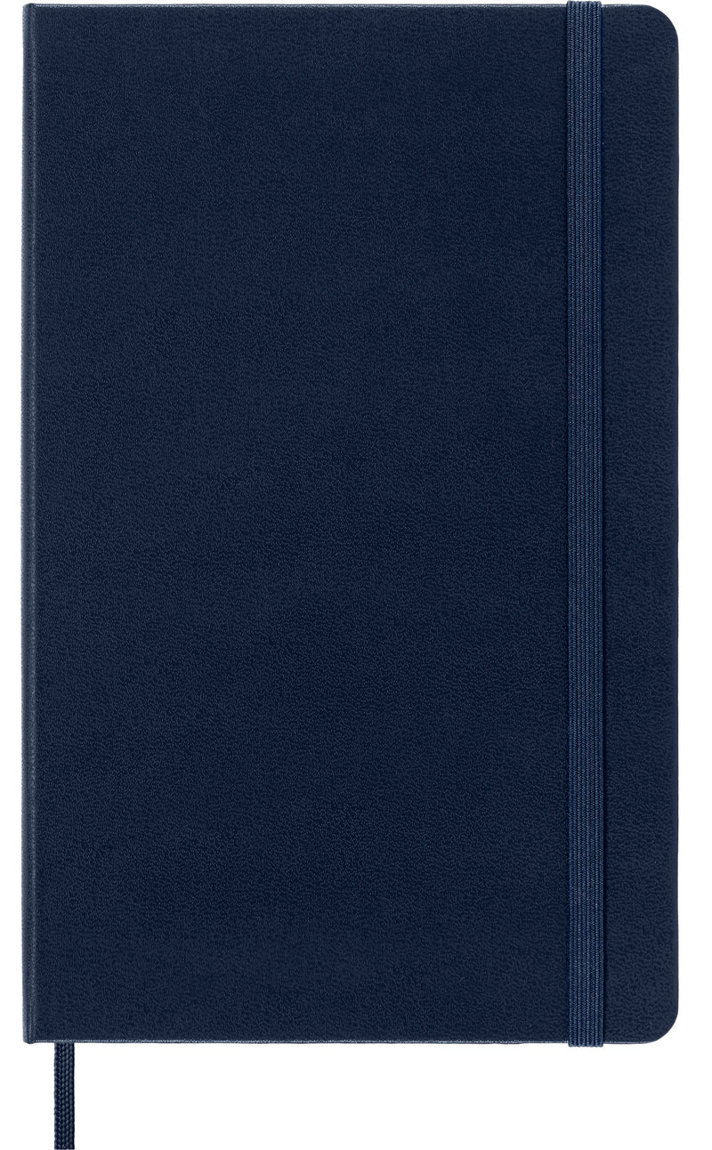 Moleskine Classic Ruled Paper Notebook, Hard Cover and Elastic Closure Journal, Color Sapphire Blue, Size Large 13 x 21 cm, 240 Pages