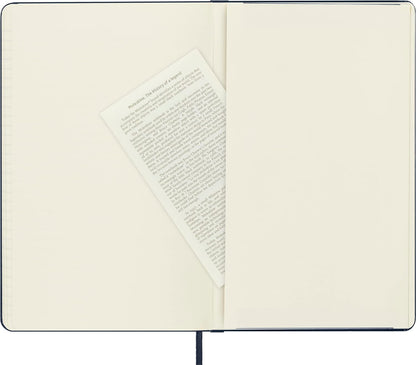 Moleskine Classic Ruled Paper Notebook, Hard Cover and Elastic Closure Journal, Color Sapphire Blue, Size Large 13 x 21 cm, 240 Pages