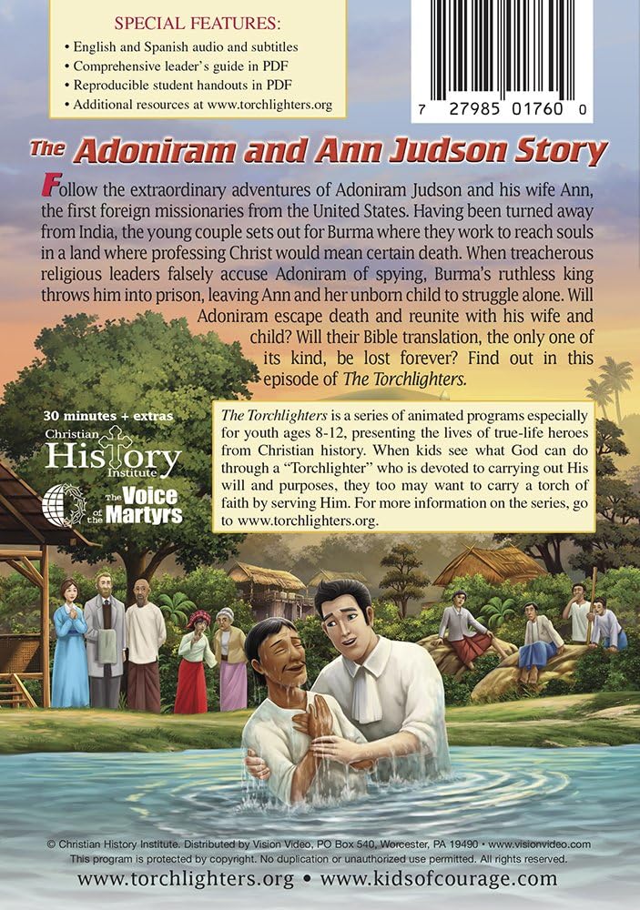 Torchlighters: Adoniram and Ann Judson