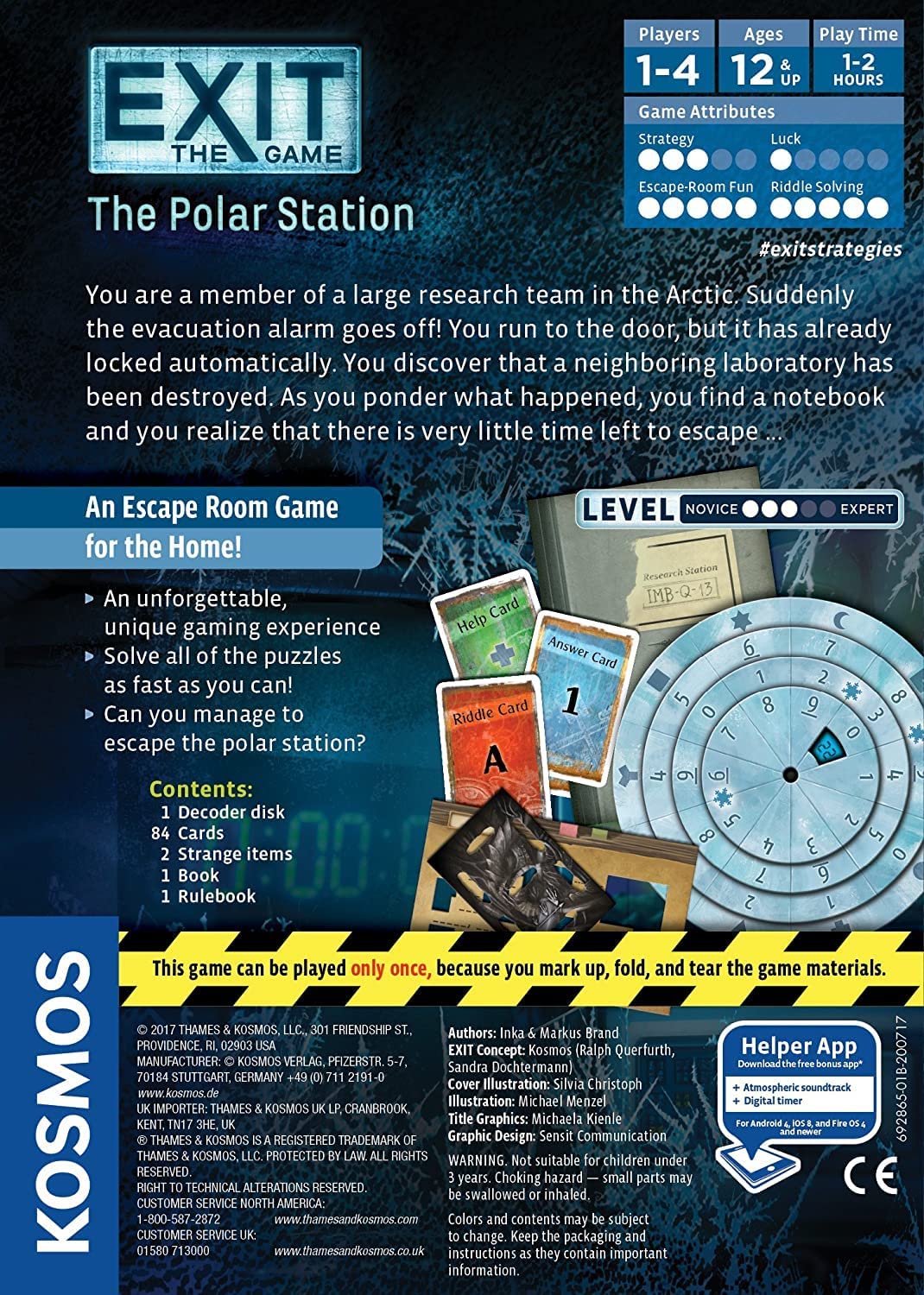 Thames & Kosmos – Exit: The Polar Station – Level: 3/5 – Unique Escape Room Game – 1-4 Players – Puzzle Solving Strategy Board Games for Adults & Kids, Ages 12+ - 692865