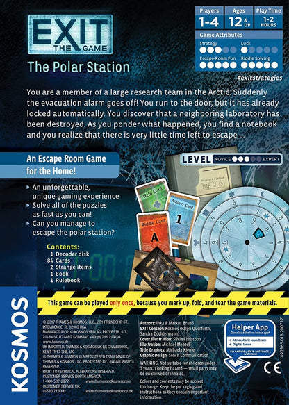 Thames & Kosmos – Exit: The Polar Station – Level: 3/5 – Unique Escape Room Game – 1-4 Players – Puzzle Solving Strategy Board Games for Adults & Kids, Ages 12+ - 692865