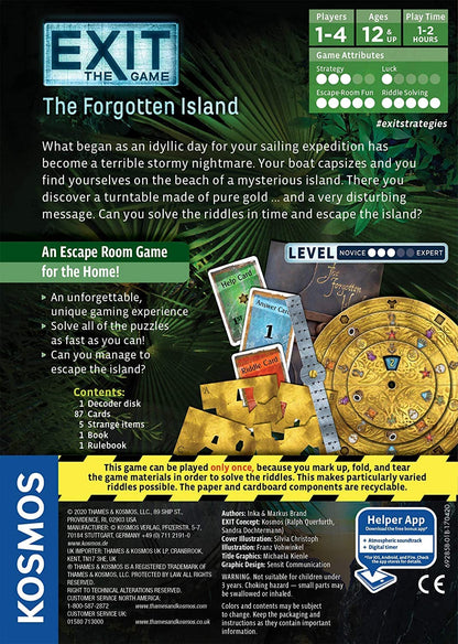 Thames & Kosmos - Exit: The Forgotten Island - Level: 3/5 - Unique Escape Room Game - 1-4 Players - Puzzle Solving Strategy Board Games for Adults & Kids, Ages 12+ - 692858