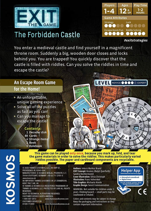 Thames & Kosmos - EXIT: The Forbidden Castle - Level: 4/5 - Unique Escape Room Game - 1-4 Players - Puzzle Solving Strategy Board Games for Adults & Kids, Ages 12+ - 692872
