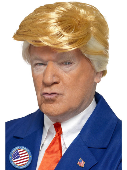 Smiffys President Wig, Blonde , Icons & Idols Fancy Dress, Adult Dress Up Wigs