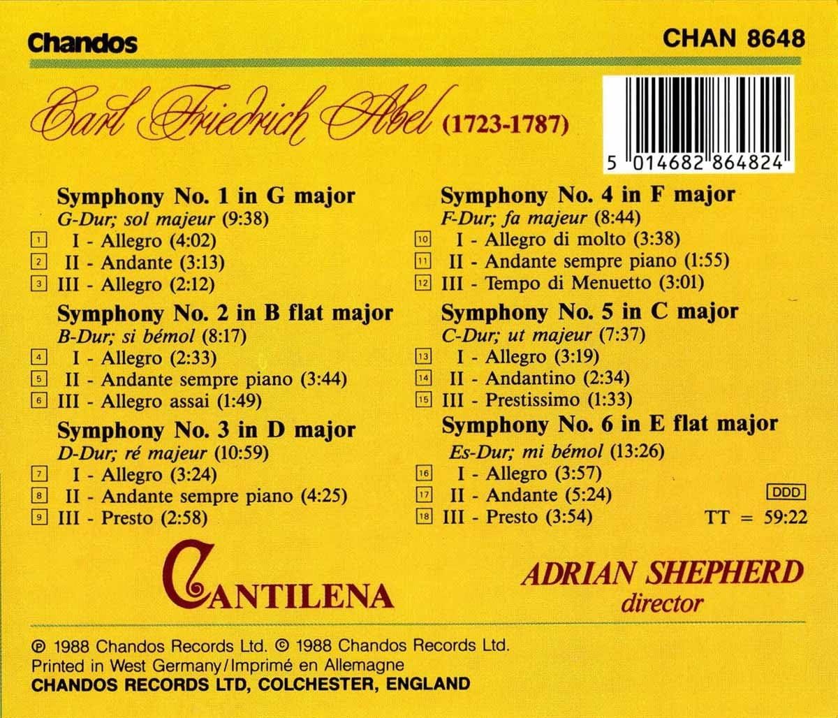Six Symphonies (Cantilena, Shepherd)