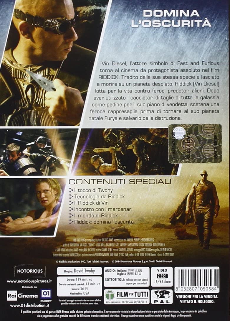 riddick dvd Italian Import