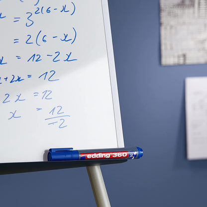 edding 360 whiteboard marker - blue - 10 whiteboard pens - round tip 1.5-3 mm - whiteboard pen dry wipe - for whiteboards, flipcharts, pinboards, magnetic and memo boards - sketchnotes - refillable