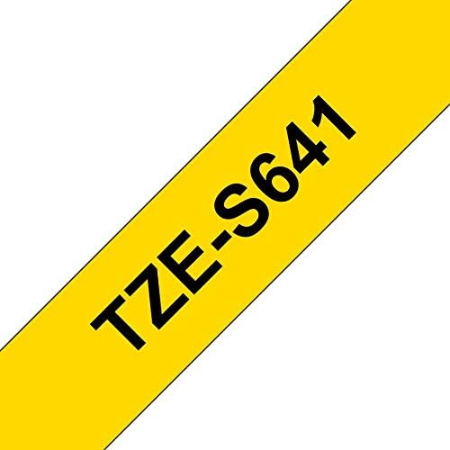 Brother TZe-S641 - Extra strength adhesive - black on yellow - Roll (1.8 cm x 8 m) 1 cassette(s) laminated tape - for Brother PT-D600, P-Touch PT-1880, D450, D800, E550, E800, P900, P950, P-Touch EDGE PT-P750