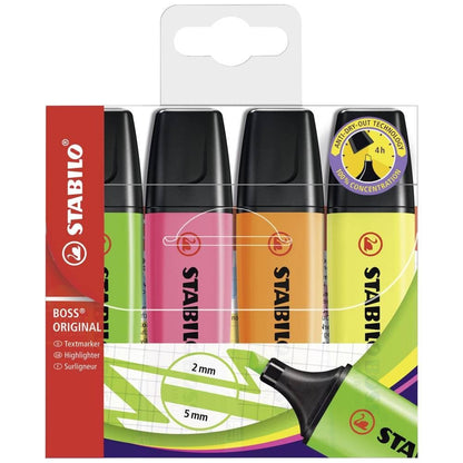 Highlighter - STABILO BOSS ORIGINAL - Pack of 4