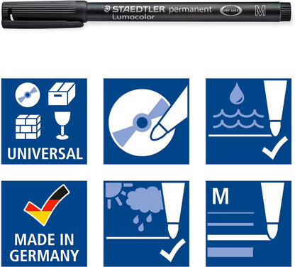 Lumocolor 317-9 Permanent Marker Black - Medium, 1 mm, 1 Piece