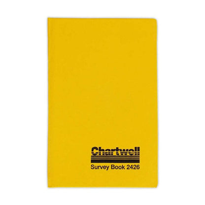 Exacompta - Ref 2426Z - Chartwell Casebound Level Survey Book - 192 x 120mm in Size, Excellent Strength When Wet, Ideal for Use Outside, Pre-Printed Pages, Yellow