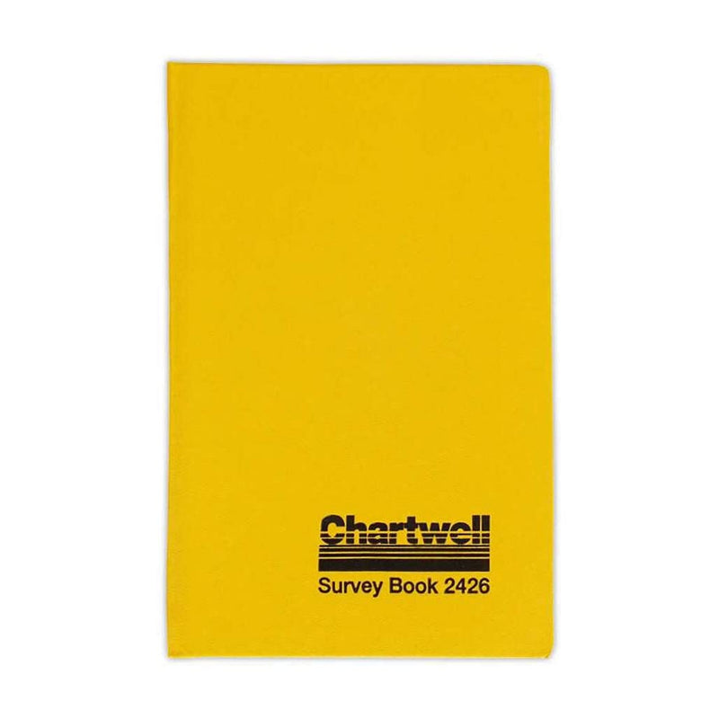 Exacompta - Ref 2426Z - Chartwell Casebound Level Survey Book - 192 x 120mm in Size, Excellent Strength When Wet, Ideal for Use Outside, Pre-Printed Pages, Yellow