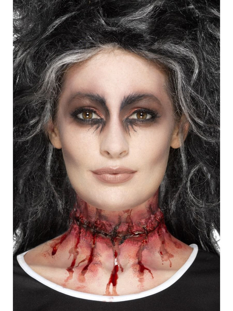 Smiffys Smiffys Make-Up FX, Latex Stitched Neck, Red