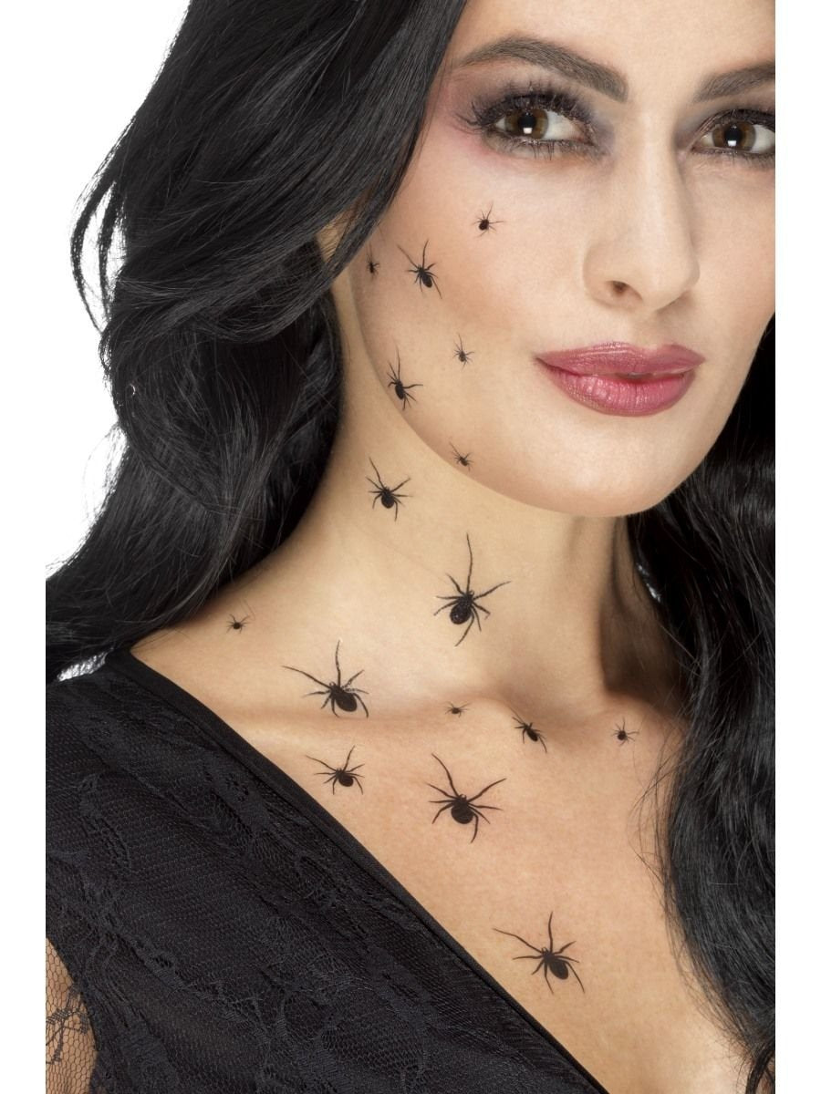 Smiffys 45879 Crawling Spider Tattoo Transfers, Black