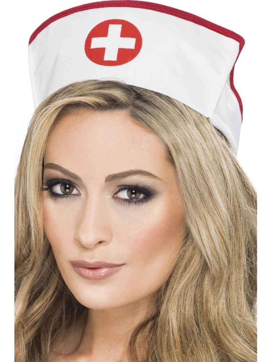 Smiffy's Women's Nurse's Hat, White and Red, One Size, 28076 (US