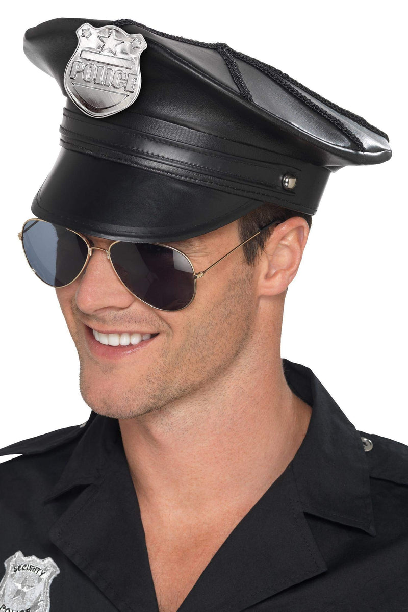 Smiffys Deluxe Police Hat, Black