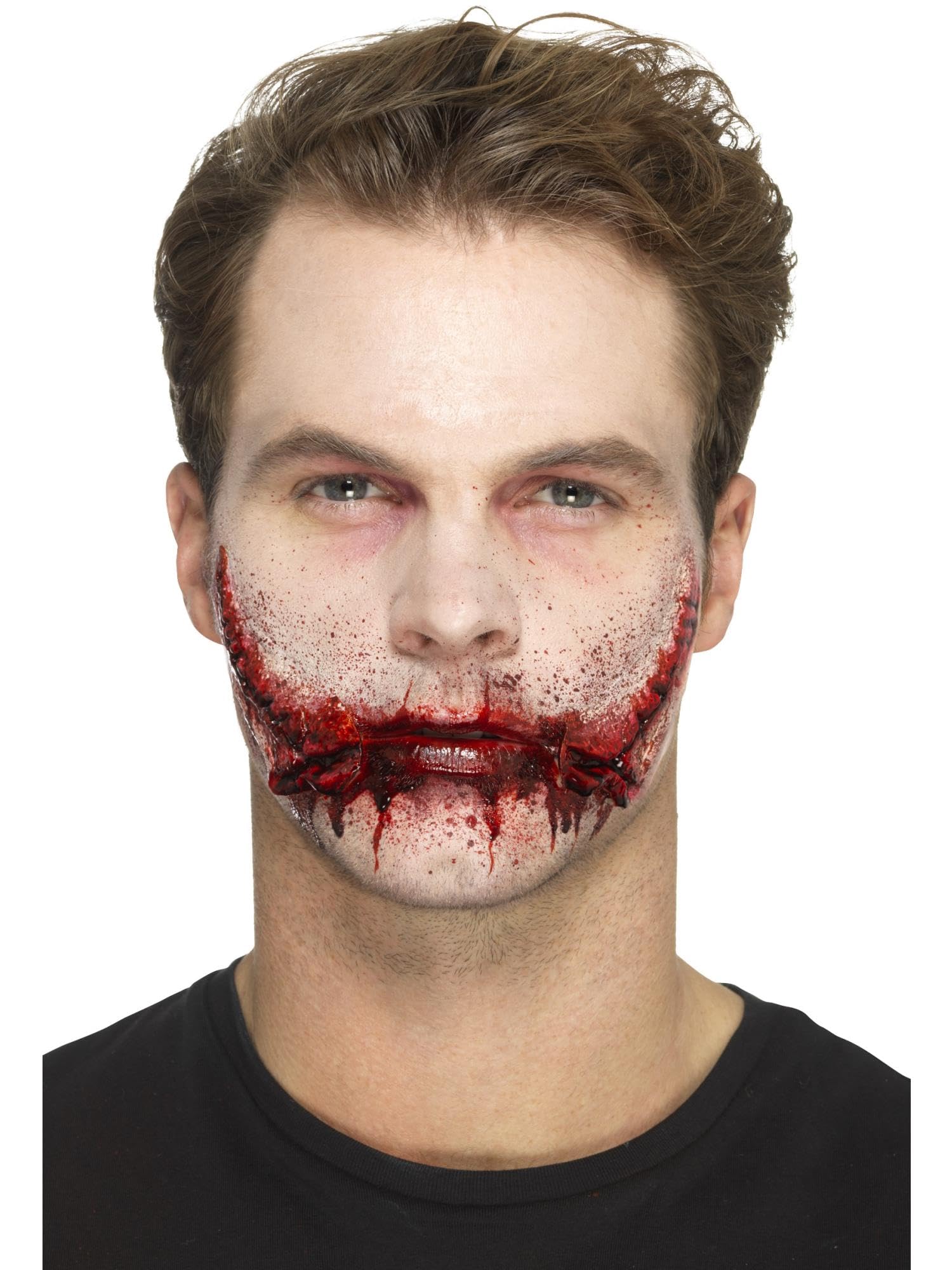 Smiffys Smiffys Make-Up FX, Latex Stitched Smile Wounds, R