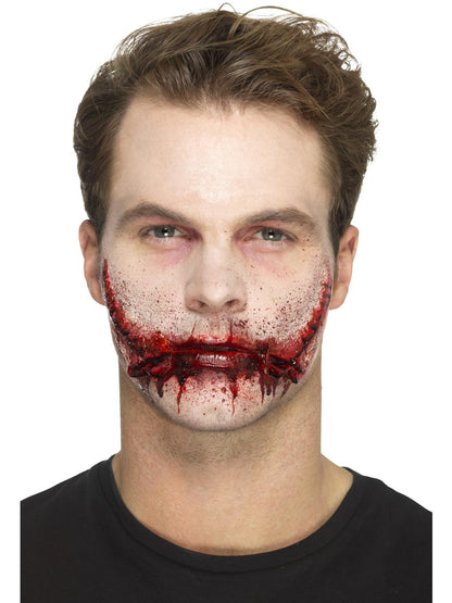 Smiffys Smiffys Make-Up FX, Latex Stitched Smile Wounds, R