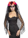 Smiffys Deluxe Day of the Dead Headband, Red & Black