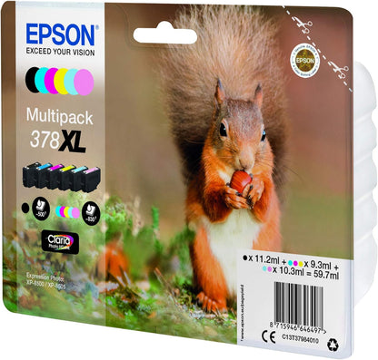 Epson 378XL High Yield Genuine Multipack, 6-colours Ink Cartridges, Claria Photo HD Ink