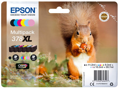 Epson 378XL High Yield Genuine Multipack, 6-colours Ink Cartridges, Claria Photo HD Ink