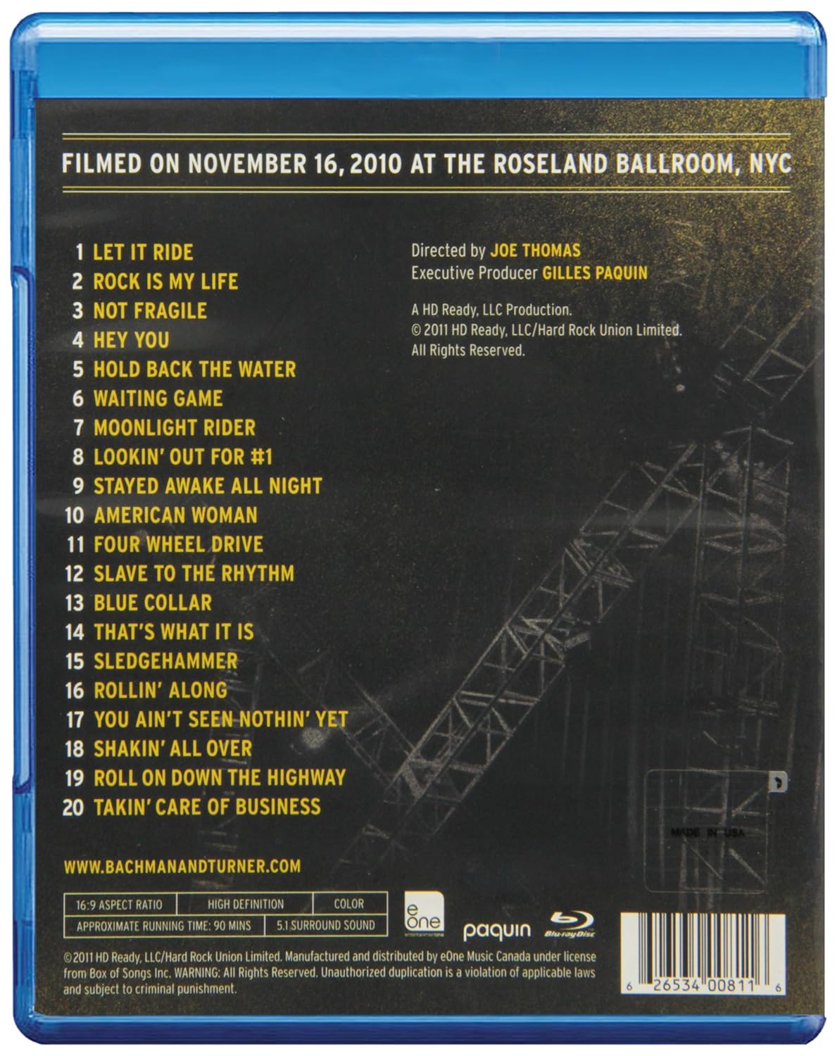 Bachman & Turner-Live At The Roseland Theatre, Nyc