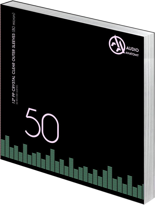 AA Audio Anatomy Audio AnatomyAnatomy - Manicotti esterni in vinile, 30,5 cm, PP/80µ, trasparenti, confezione da