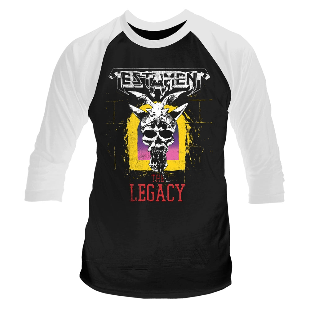 TESTAMENT - THE LEGACY BLACK 3/4 Sleeve Baseball Tee Small