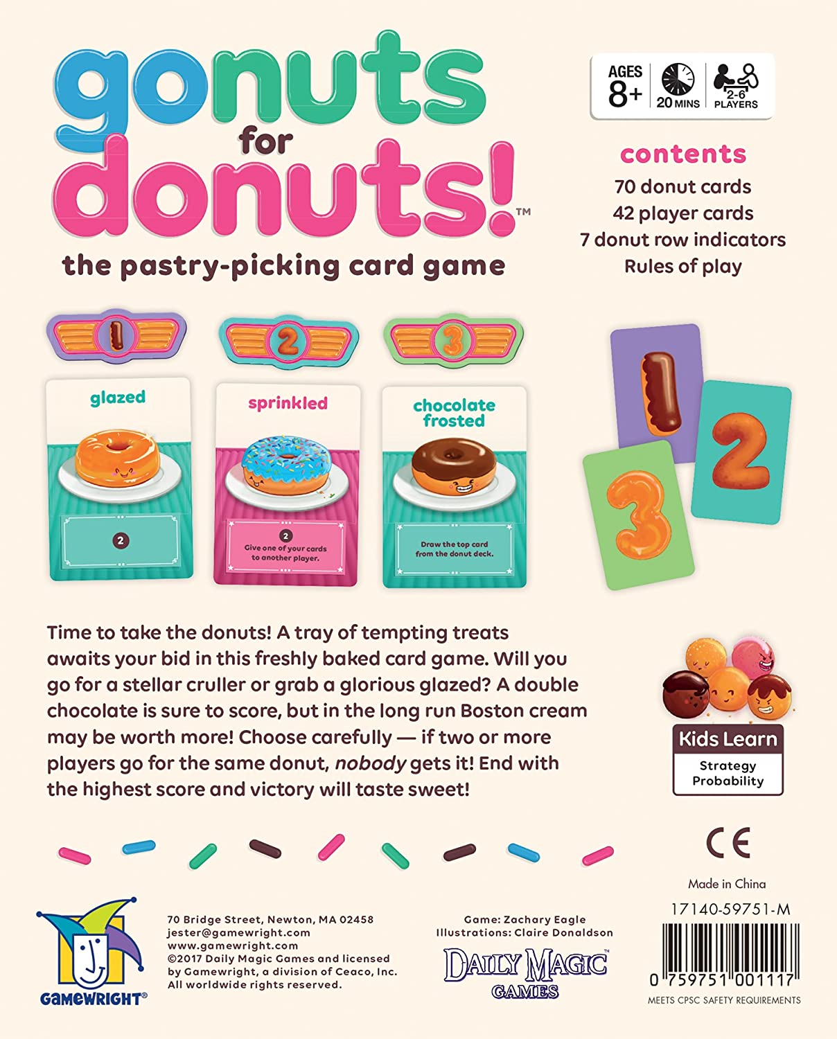 Gamewright | Go Nuts for Donuts | Board Game | Ages 8+ | 2-6 Players | 20 Minutes Playing Time The Fast Pastry