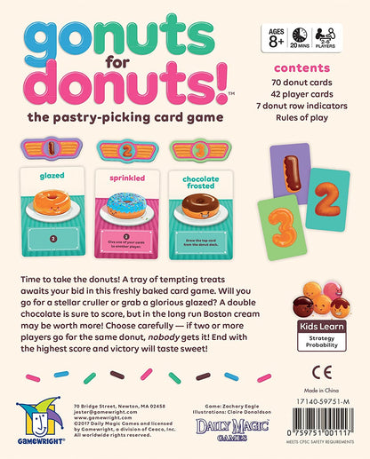 Gamewright | Go Nuts for Donuts | Board Game | Ages 8+ | 2-6 Players | 20 Minutes Playing Time The Fast Pastry