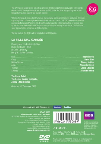 Ashton: La Fille Mal Gardee (Nadia Nerina/ David Blair/ Stanley Holden/ Leslie Edwards/ The Covent Garden Orchestra/ John Lanchberry) (ICA Classics: ICAD 5088)