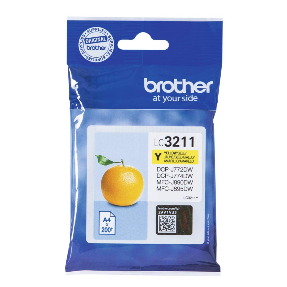 Brother LC-3211Y Inkjet Cartridge, Standard Yield, Yellow, Brother Genuine Supplies