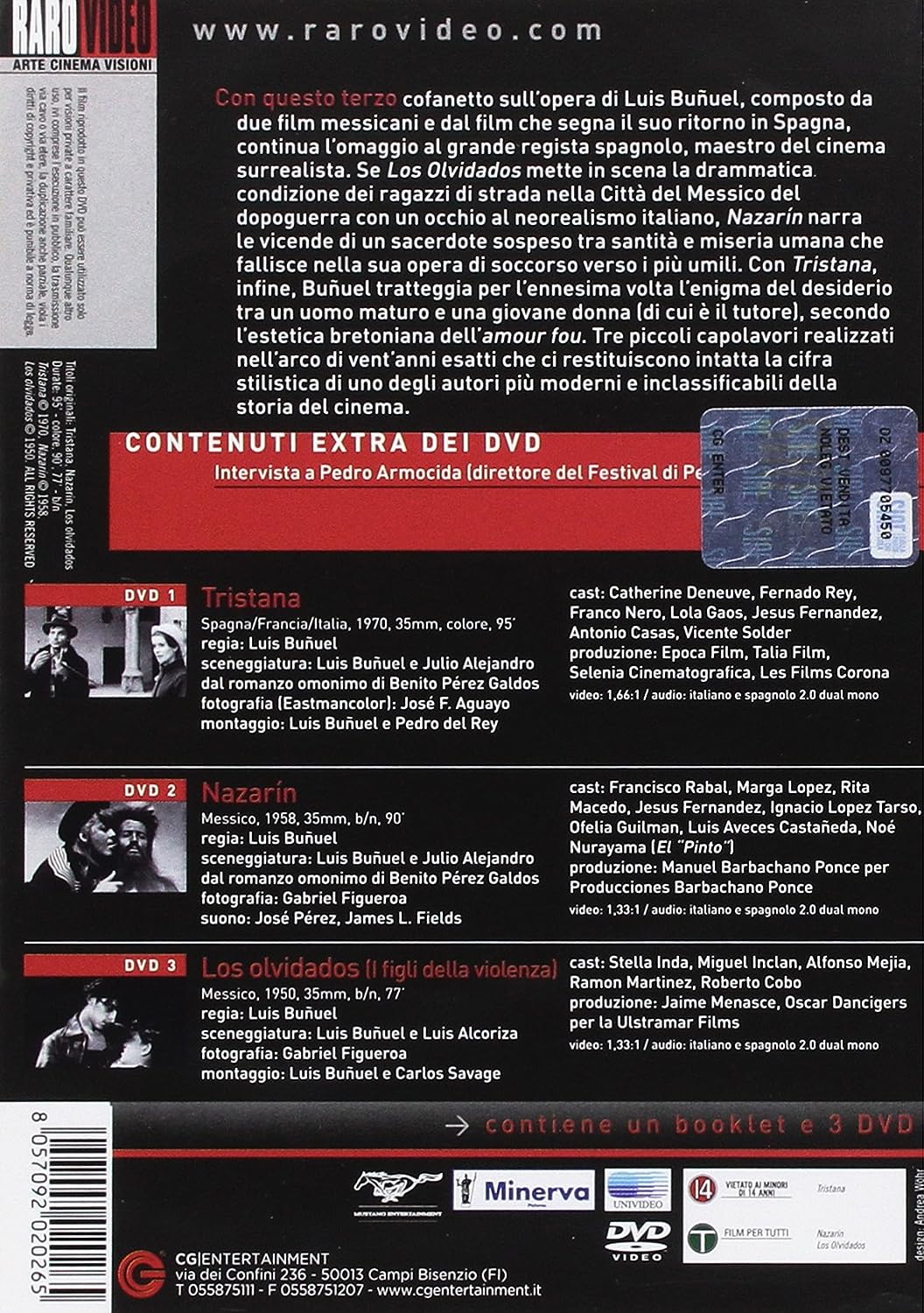 luis bunuel tristana / nazarin / los olvidados (3 dvd) box set DVD Italian Import