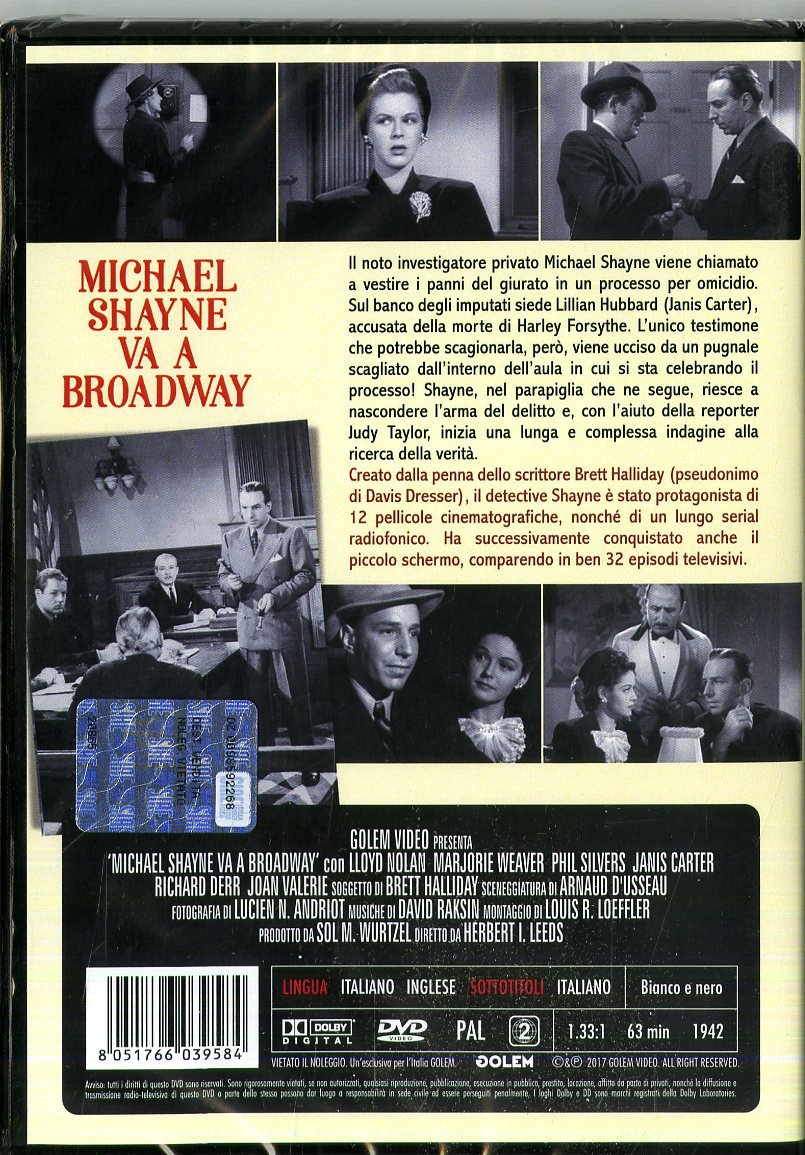 michael shayne va a broadway DVD Italian Import