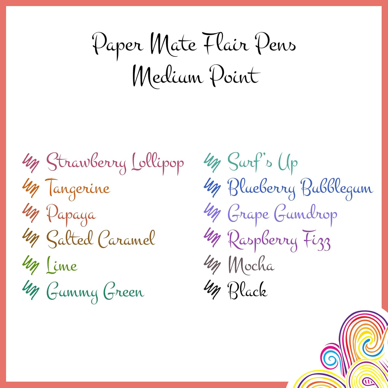 Paper Mate Flair Felt Tip Pens, Medium Point (0.7mm), Assorted Candy POP Colours, 12 Count