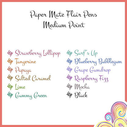 Paper Mate Flair Felt Tip Pens, Medium Point (0.7mm), Assorted Candy POP Colours, 12 Count