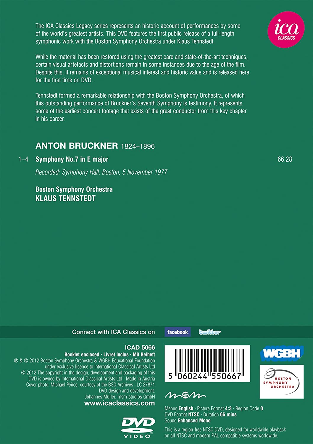 Bruckner: Symphony No. 7 (ICA Classics: ICAD 5066)